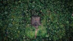 Preah Vihear Temple Panorama View from above, Cambodia